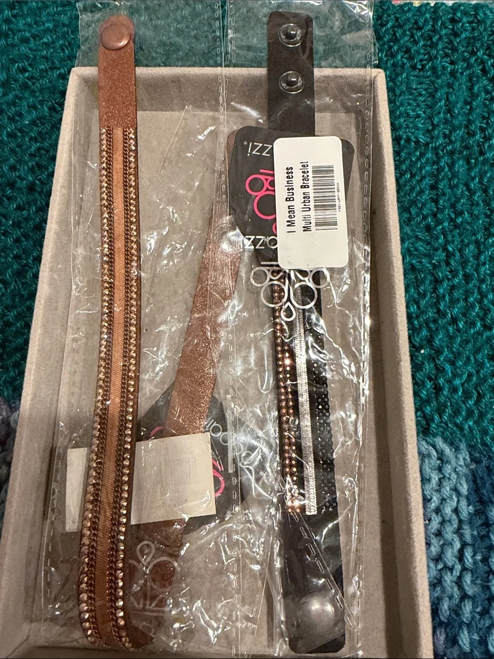 Multi-Row Rose Gold and Black Bracelet Set -